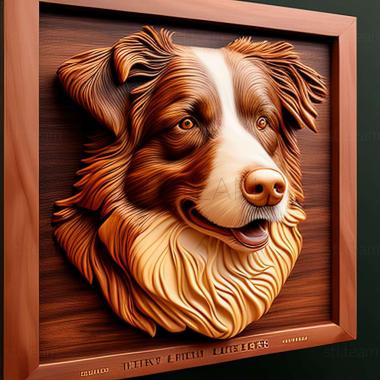 3D model Australian Shepherd dog (STL)